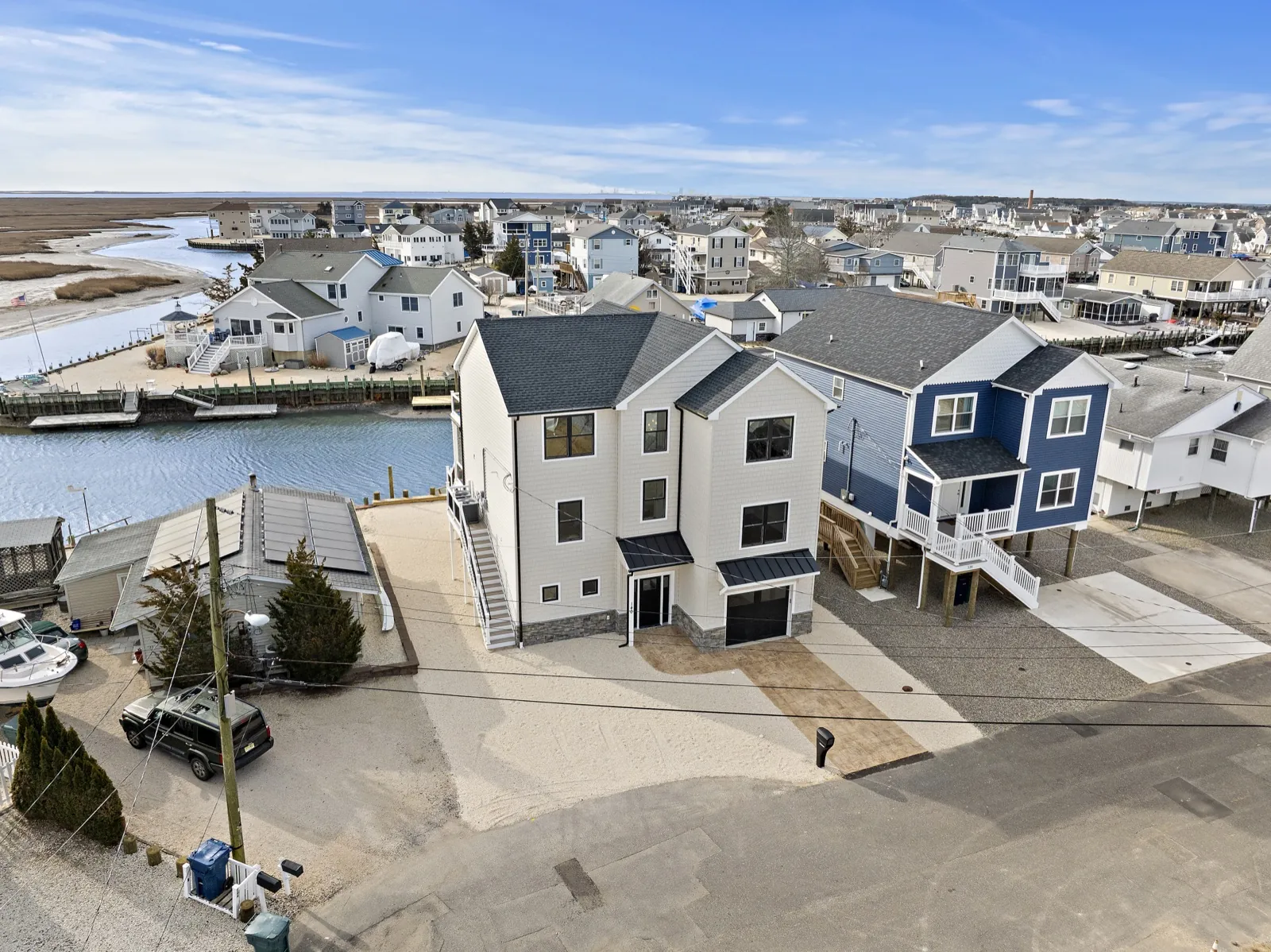 Little Egg Harbor custom home by H&N Custom Homes Marine custom home front elevation — Little Egg Harbor, Ocean County New Jersey, custom home builder H&N Custom Homes