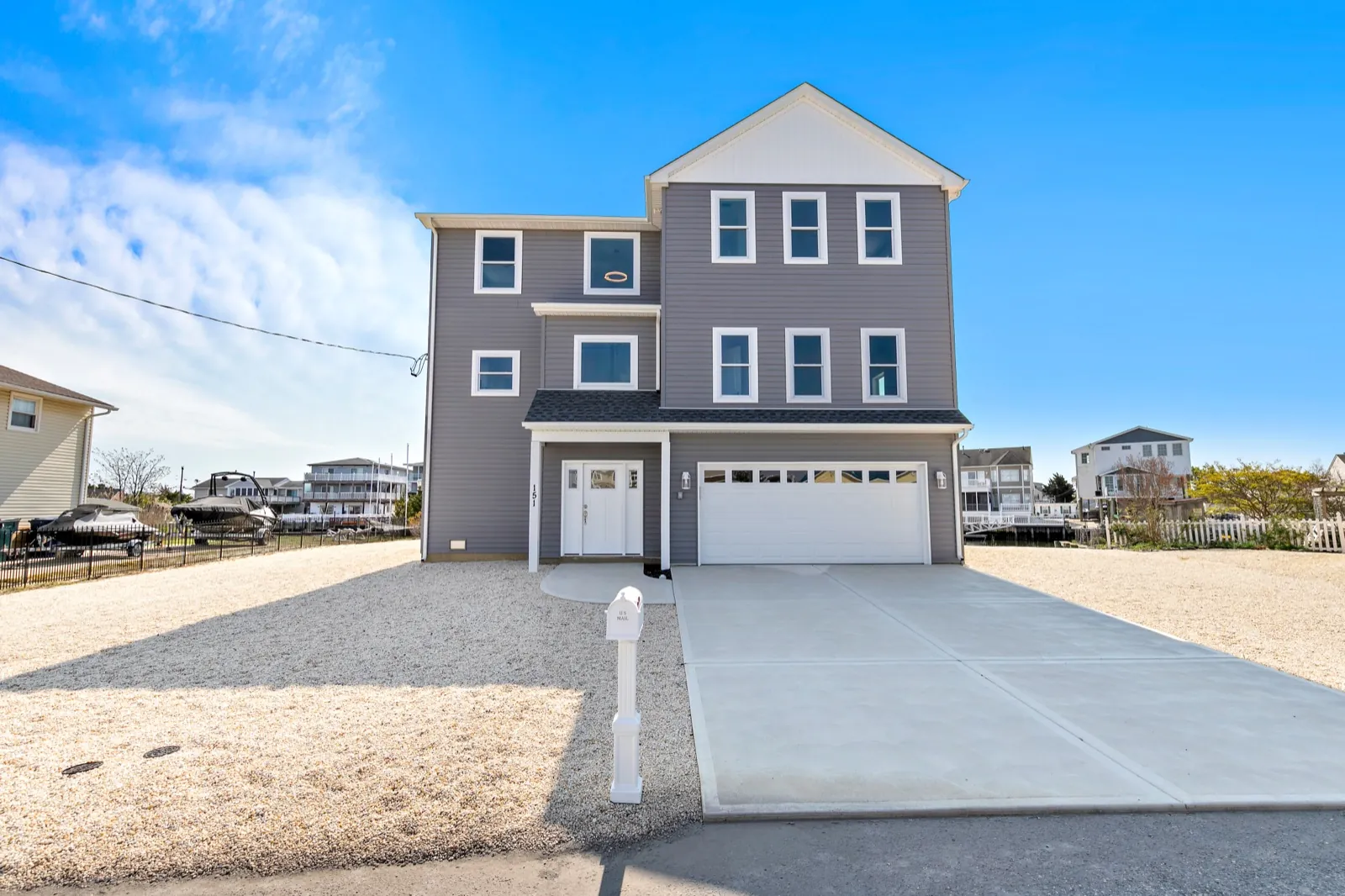 Little Egg Harbor custom home by H&N Custom Homes Marine custom home front elevation — Little Egg Harbor, Ocean County New Jersey, custom home builder H&N Custom Homes