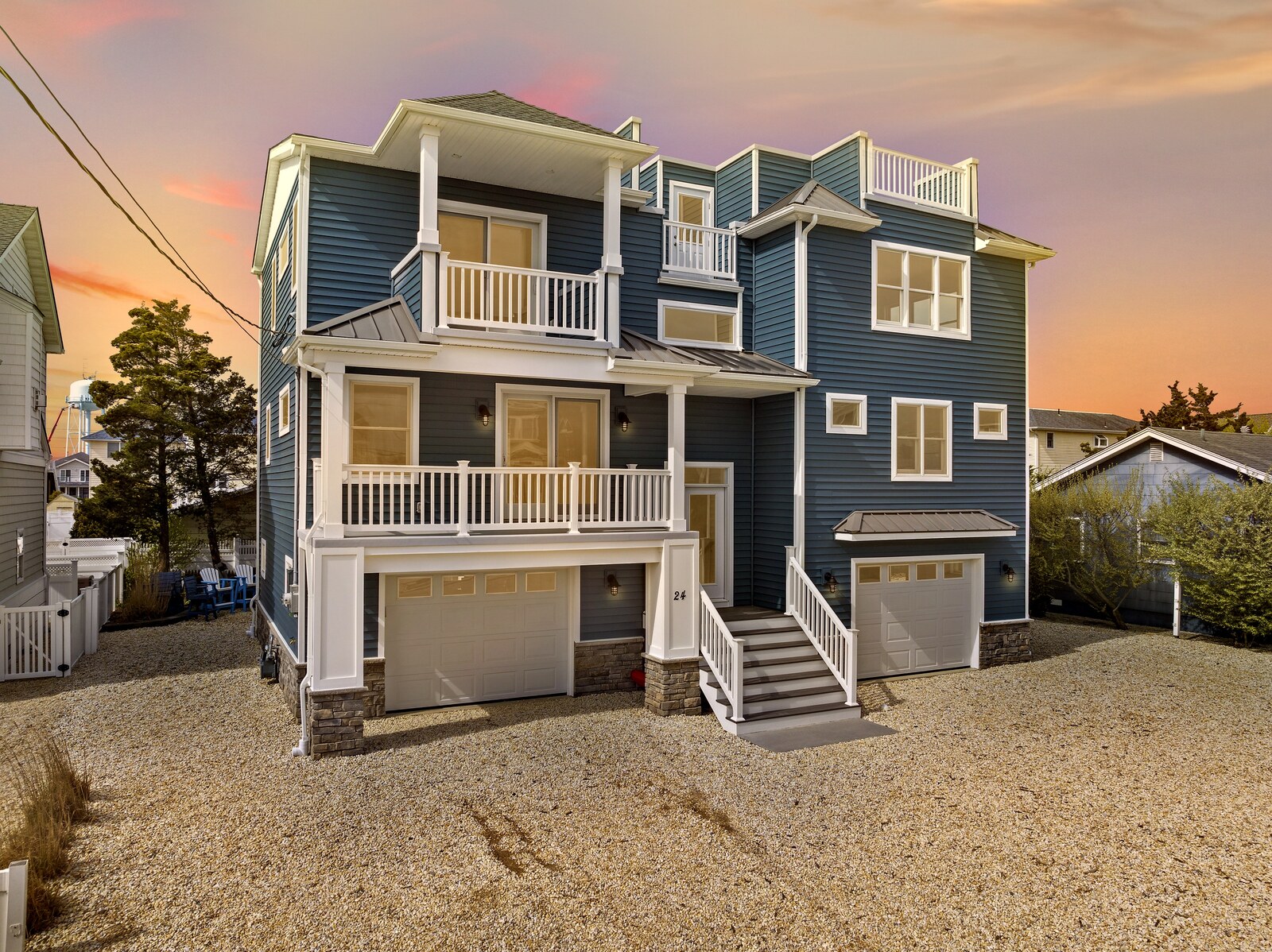 Waterfront custom home interior, Long Beach Island NJ