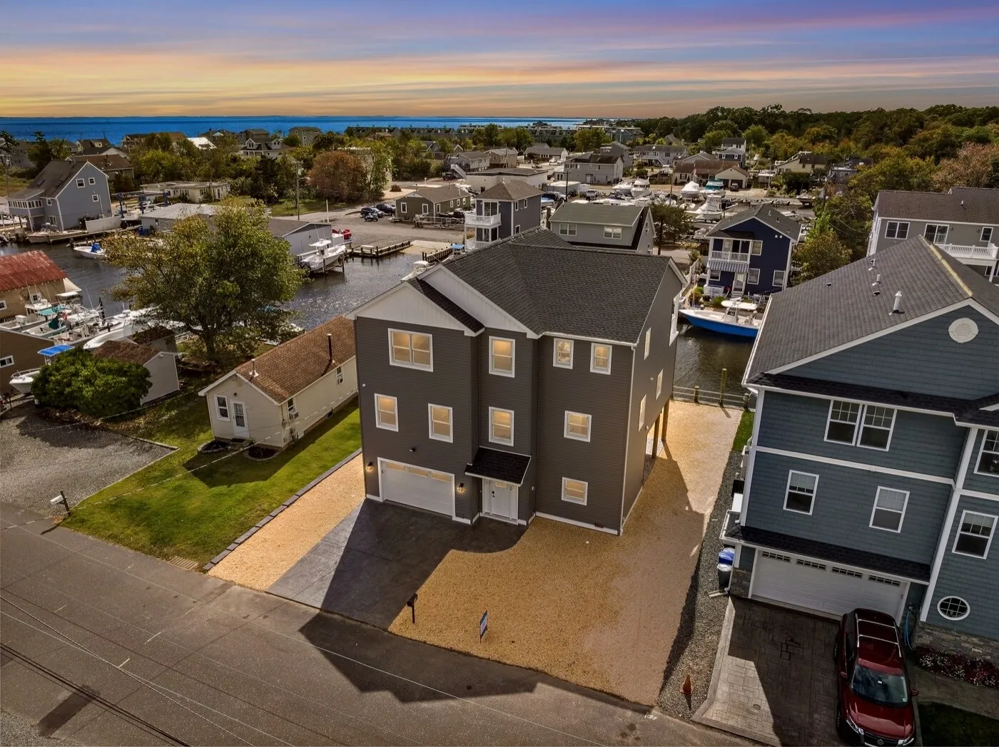 Waterfront custom home built by H&N Custom Homes in Waretown NJ